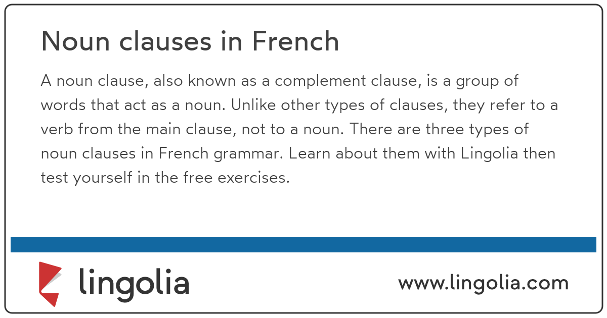Noun Clauses In French