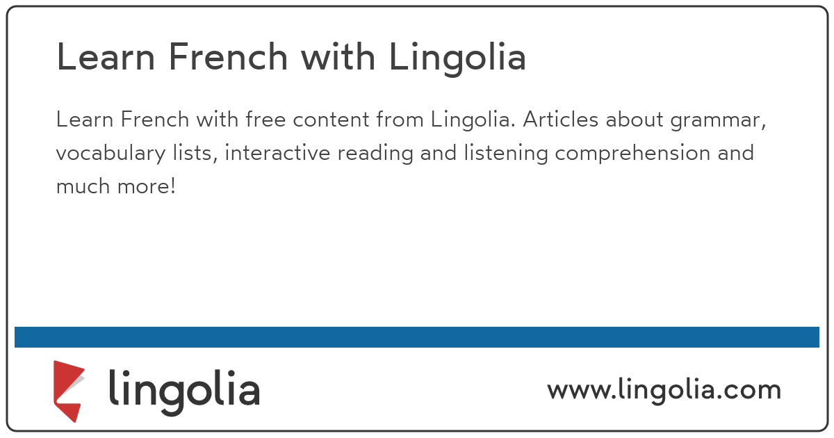 Learn French With Lingolia